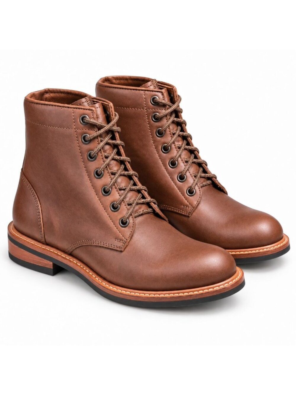 Brown Leather Lace Up Boots Womens 5 Nisolo Amalia All Weather Combat Ankle